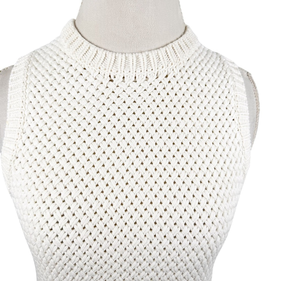 Theory Meenara Soft Chain Cotton Sleeveless Sweater Tank Tassel Fringe Size S - Picture 3 of 12